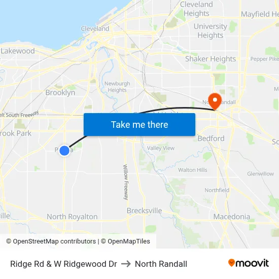 Ridge Rd & W Ridgewood Dr to North Randall map