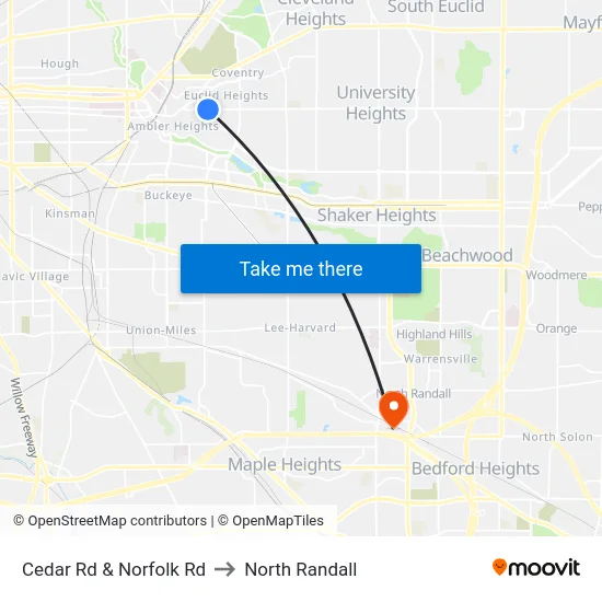 Cedar Rd & Norfolk Rd to North Randall map