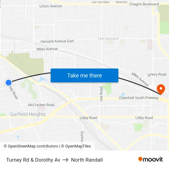 Turney Rd & Dorothy Av to North Randall map