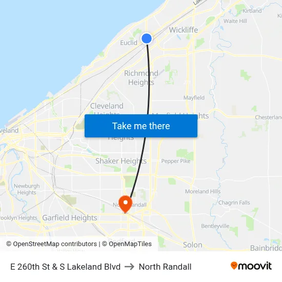 E 260th St & S Lakeland Blvd to North Randall map