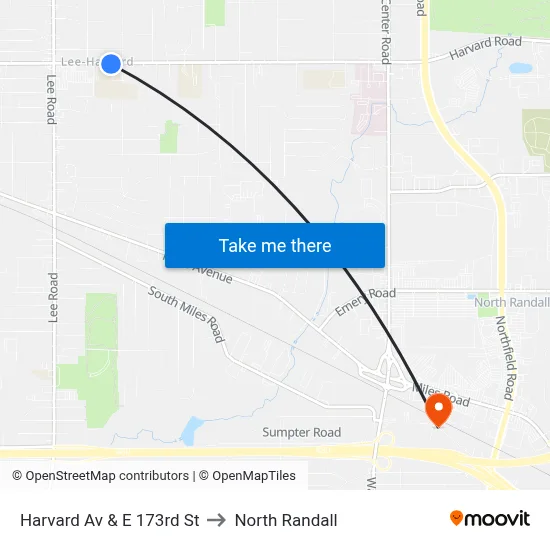 Harvard Av & E 173rd St to North Randall map