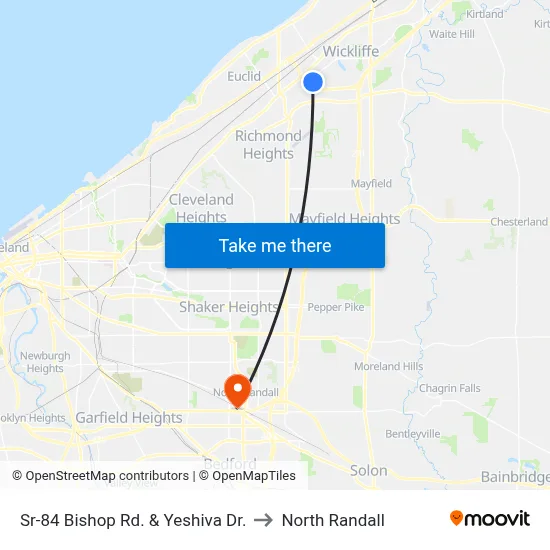 Sr-84 Bishop Rd. & Yeshiva Dr. to North Randall map