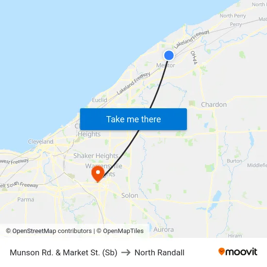 Munson Rd. & Market St. (Sb) to North Randall map