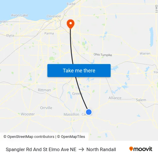 Spangler Rd And St Elmo Ave NE to North Randall map