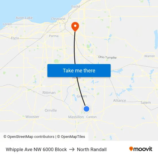 Whipple Ave NW 6000 Block to North Randall map