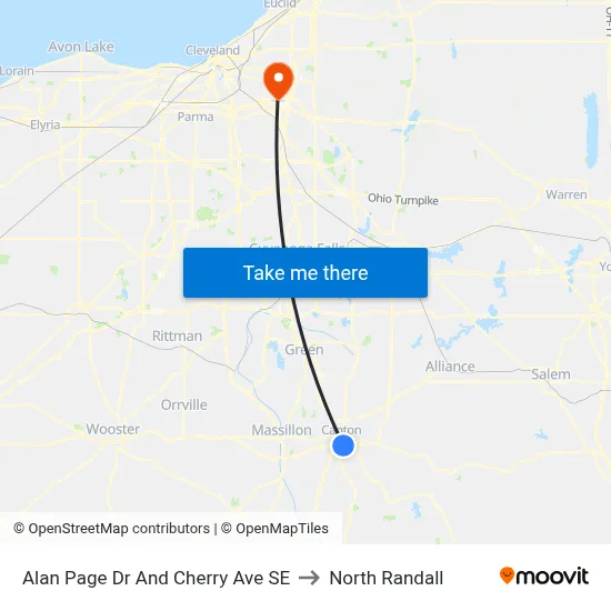 Alan Page Dr And Cherry Ave SE to North Randall map