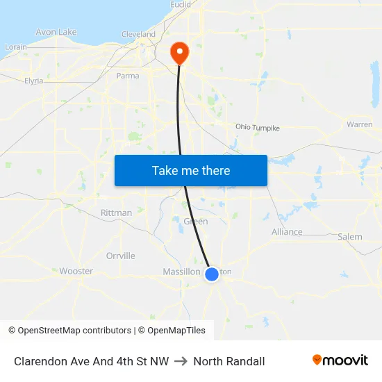 Clarendon Ave And 4th St NW to North Randall map