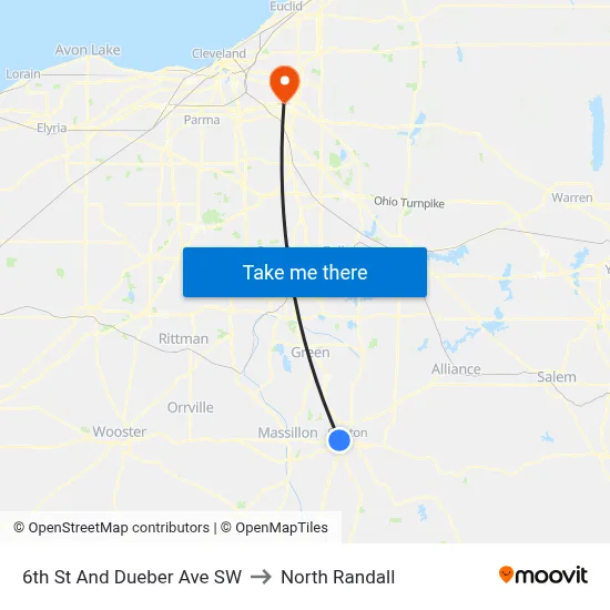 6th St And Dueber Ave SW to North Randall map