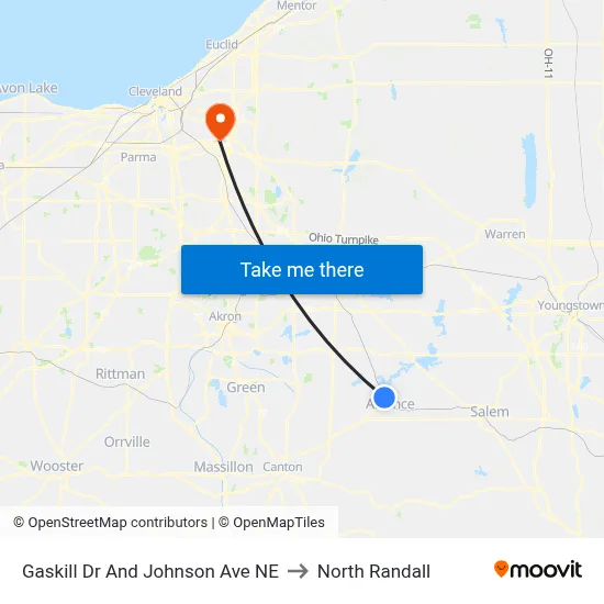 Gaskill Dr And Johnson Ave NE to North Randall map