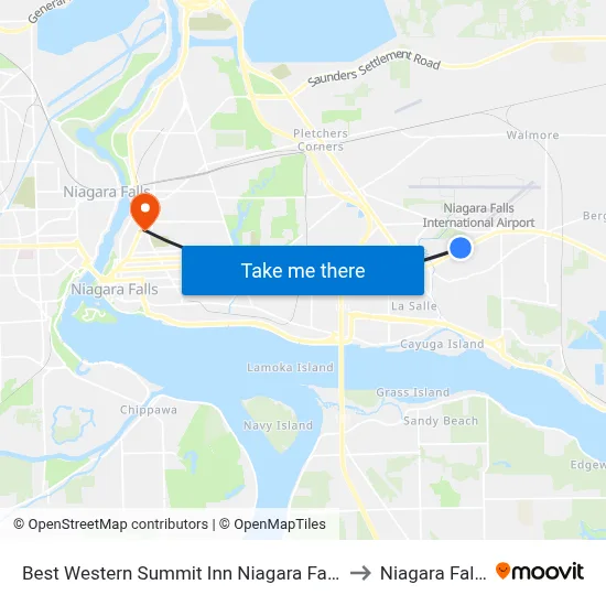Best Western Summit Inn Niagara Falls to Niagara Falls map