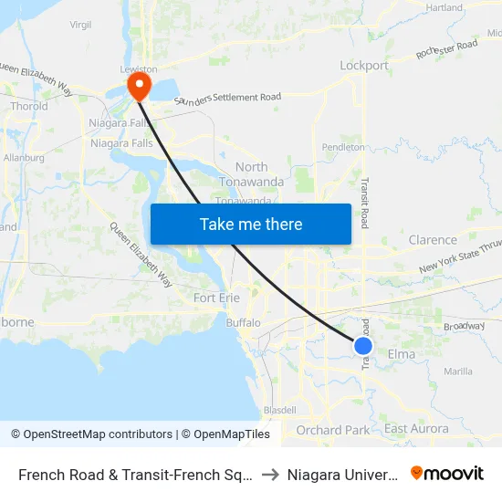 French Road & Transit-French Square to Niagara University map