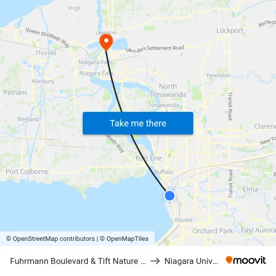 Fuhrmann Boulevard & Tift Nature Preserve to Niagara University map