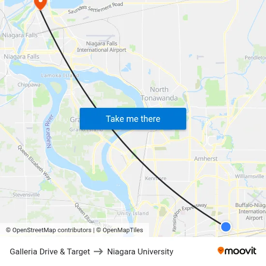 Galleria Drive & Target to Niagara University map