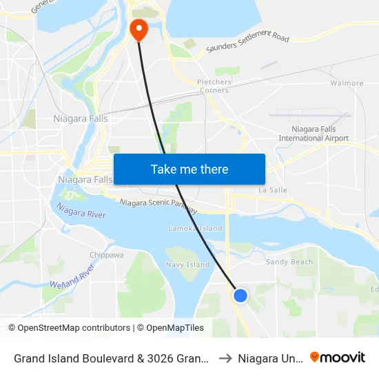 Grand Island Boulevard & 3026 Grand Island Boulevard to Niagara University map