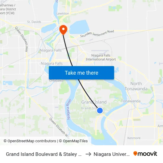 Grand Island Boulevard & Staley Road to Niagara University map