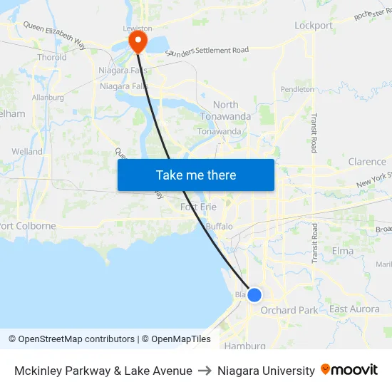 Mckinley Parkway & Lake Avenue to Niagara University map