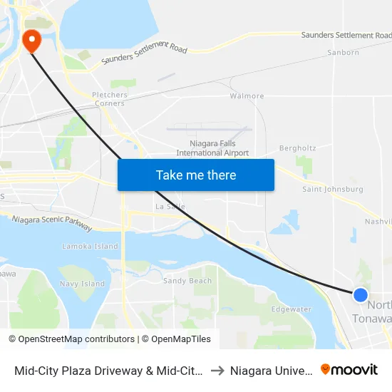 Mid-City Plaza Driveway & Mid-City Plaza to Niagara University map