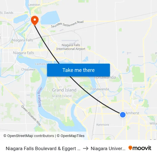 Niagara Falls Boulevard & Eggert Road to Niagara University map