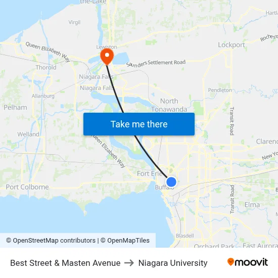 Best Street & Masten Avenue to Niagara University map