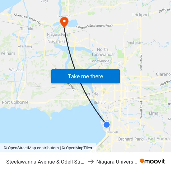 Steelawanna Avenue & Odell Street to Niagara University map