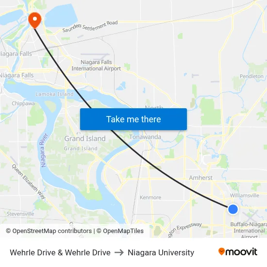 Wehrle Drive & Wehrle Drive to Niagara University map