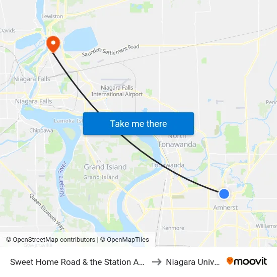 Sweet Home Road & the Station Apartments to Niagara University map