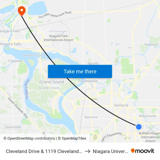 Cleveland Drive & 1119 Cleveland Drive to Niagara University map