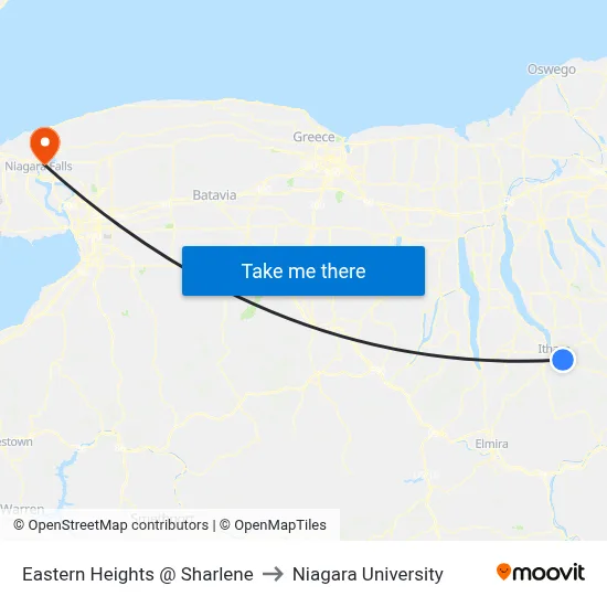 Eastern Heights @ Sharlene to Niagara University map