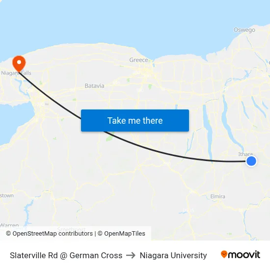 Slaterville Rd @ German Cross to Niagara University map
