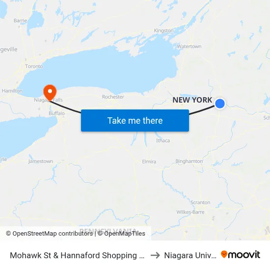 Mohawk St & Hannaford Shopping Center Ex#1 to Niagara University map