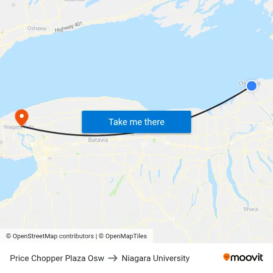 Price Chopper Plaza Osw to Niagara University map