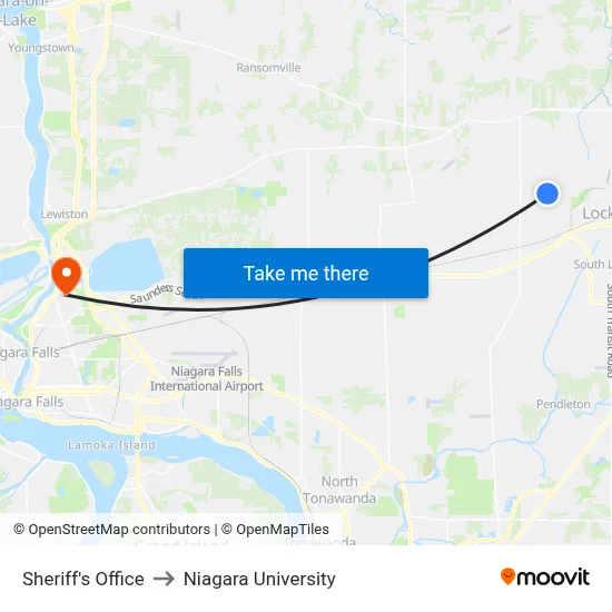 Sheriff's Office to Niagara University map