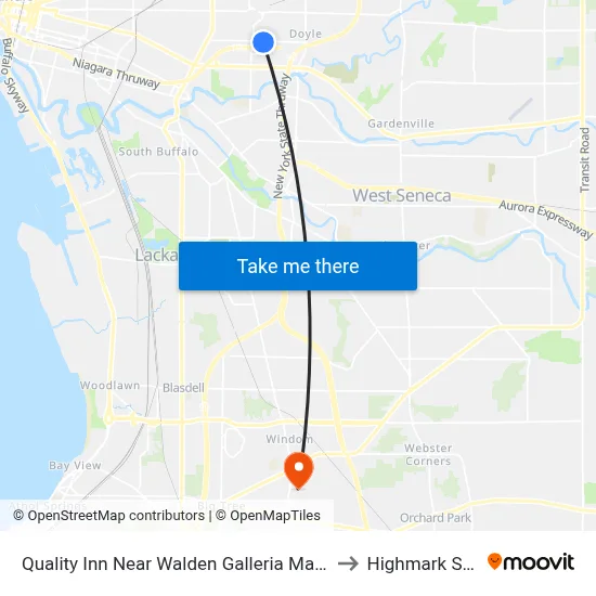 Quality Inn Near Walden Galleria Mall Cheektowaga to Highmark Stadium map