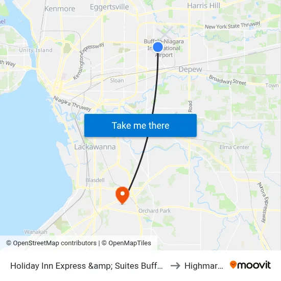 Holiday Inn Express &amp; Suites Buffalo Airport by IHG, Cheektowaga to Highmark Stadium map