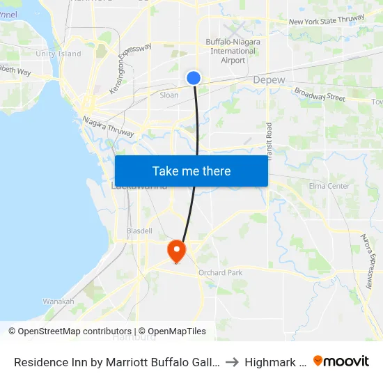 Residence Inn by Marriott Buffalo Galleria Mall, Cheektowaga to Highmark Stadium map