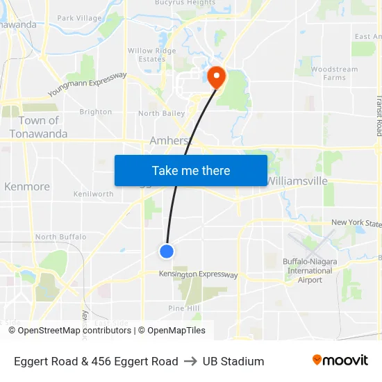 Eggert Road & 456 Eggert Road to UB Stadium map