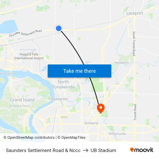 Saunders Settlement Road & Nccc to UB Stadium map