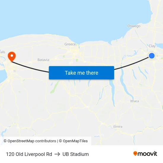 120 Old Liverpool Rd to UB Stadium map