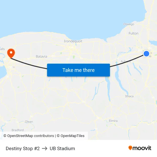 Destiny Stop #2 to UB Stadium map