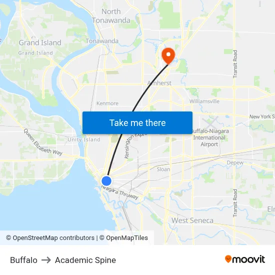 Buffalo to Academic Spine map