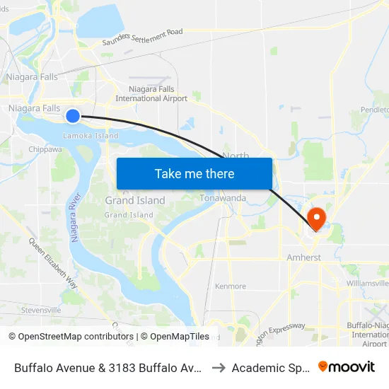 Buffalo Avenue & 3183 Buffalo Avenue to Academic Spine map