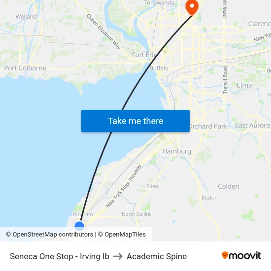 Seneca One Stop - Irving Ib to Academic Spine map