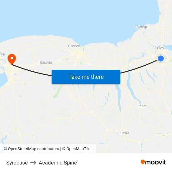 Syracuse to Academic Spine map