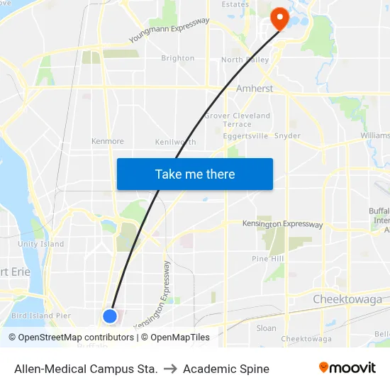 Allen-Medical Campus Sta. to Academic Spine map