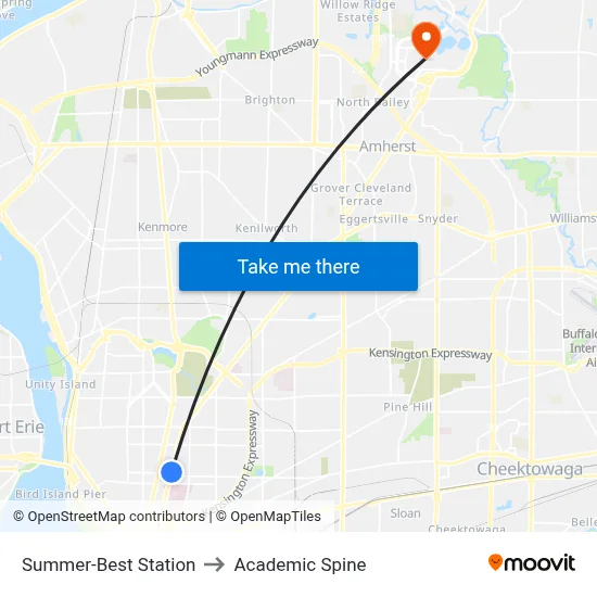 Summer-Best Station to Academic Spine map