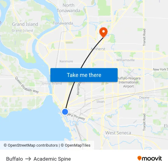 Buffalo to Academic Spine map
