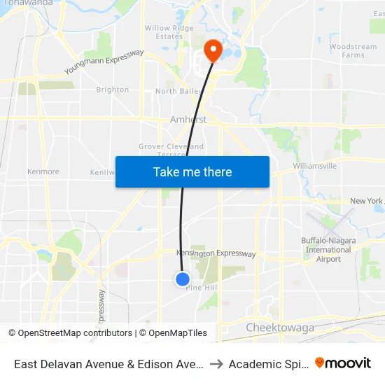 East Delavan Avenue & Edison Avenue to Academic Spine map