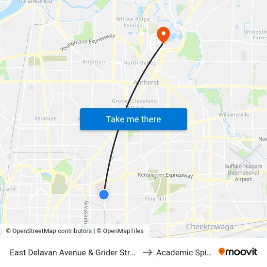 East Delavan Avenue & Grider Street to Academic Spine map
