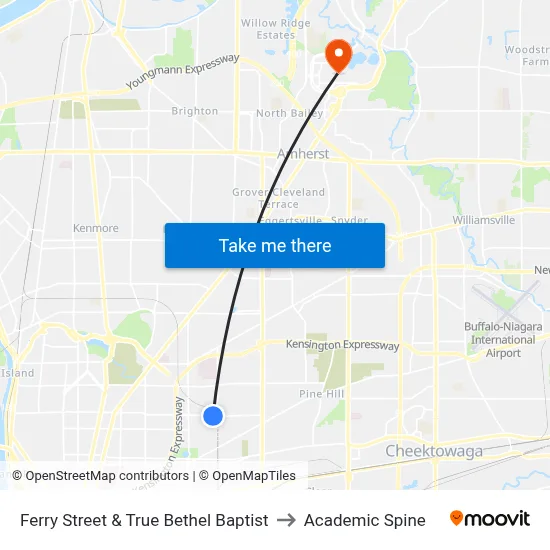 Ferry Street & True Bethel Baptist to Academic Spine map