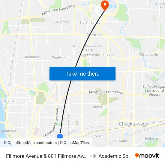 Fillmore Avenue & 801 Fillmore Avenue to Academic Spine map